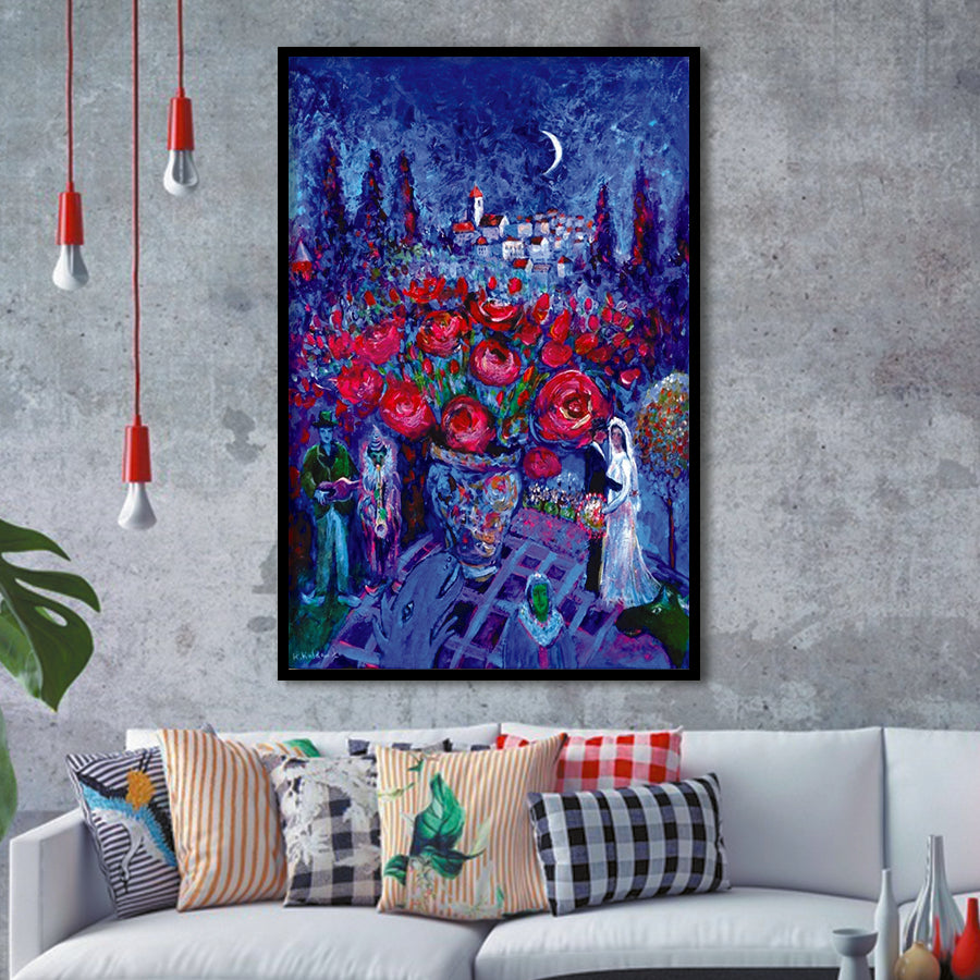 Vintage Exhibition Painting, Marc Chagall Exhibition,Framed Art Prints Wall Decor, Picture Framed