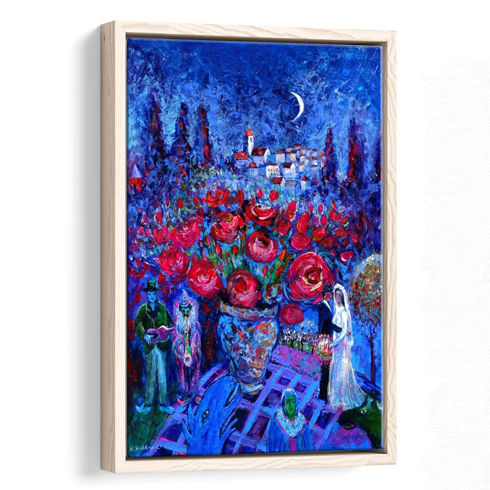 Vintage Exhibition Painting, Marc Chagall Exhibition,Framed Canvas Prints Wall Art Decor, Floating Frame