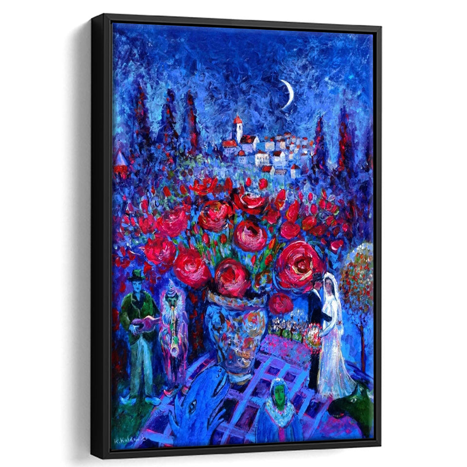 Vintage Exhibition Painting, Marc Chagall Exhibition,Framed Canvas Prints Wall Art Decor, Floating Frame