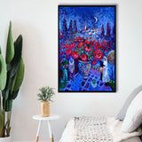 Vintage Exhibition Painting, Marc Chagall Exhibition,Framed Canvas Prints Wall Art Decor, Floating Frame