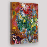 Marc Chagall Flowers And Lovers (1960) Canvas Art Painting Exhibition, Canvas Painting, Canvas Print Wall Art Decor