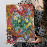 Marc Chagall Flowers And Lovers (1960) Canvas Art Painting Exhibition, Canvas Painting, Canvas Print Wall Art Decor