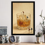 Martini Pool, Tiny Swimmers Cocktail Wall Art, Retro Olive Print, Framed Art Print, Fine Art Wall Decor