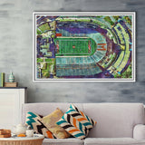 Maryland Stadium WaterColor Framed Canvas Prints, College Park Maryland Watercolor, Stadium Art Gifts, Floating Frame