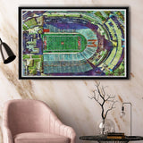 Maryland Stadium WaterColor Framed Canvas Prints, College Park Maryland Watercolor, Stadium Art Gifts, Floating Frame