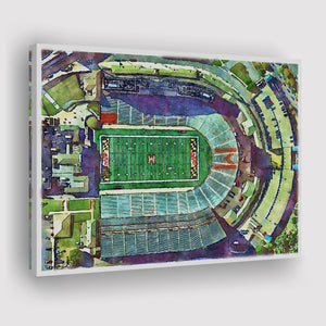 Maryland Stadium WaterColor Canvas Prints, College Park Maryland Watercolor, Stadium Art Gifts