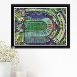 Maryland Stadium WaterColor Framed Canvas Prints, College Park Maryland Watercolor, Stadium Art Gifts, Floating Frame