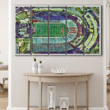 Maryland Stadium WaterColor 5 Panels B Mixed Canvas Prints, Extra Large, College Park Maryland Watercolor