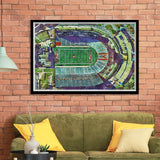 Maryland Stadium WaterColor Framed Art Prints, College Park Maryland Watercolor, Stadium Art Gifts