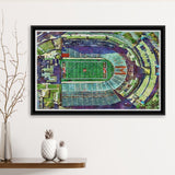 Maryland Stadium WaterColor Framed Canvas Prints, College Park Maryland Watercolor, Stadium Art Gifts, Floating Frame