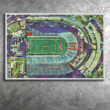 Maryland Stadium WaterColor Canvas Prints, College Park Maryland Watercolor, Stadium Art Gifts