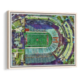 Maryland Stadium WaterColor Framed Canvas Prints, College Park Maryland Watercolor, Stadium Art Gifts, Floating Frame