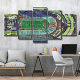 Maryland Stadium WaterColor 5 Panels Mix Canvas Prints, College Park Maryland Watercolor, Large Stadium Canvas