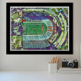 Maryland Stadium WaterColor Framed Art Prints, College Park Maryland Watercolor, Stadium Art Gifts