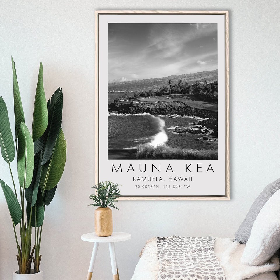 Mauna Kea Golf Course Hole 03, Hawaii, Golf Art Print, Floating Frame, Framed Canvas Print Wall Art