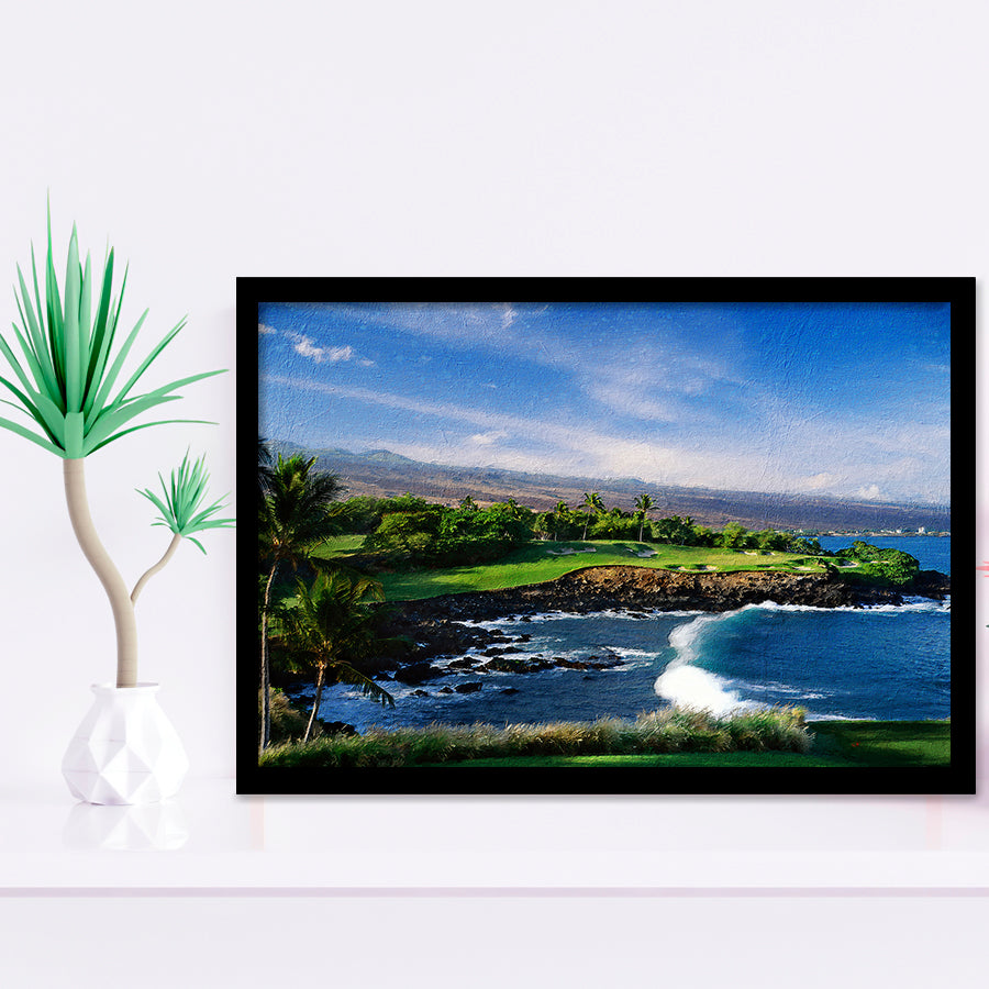 Mauna Kea Golf Course Hole 03, Hawaii, Golf Art, Gift for him, Framed Art Prints Wall Decor