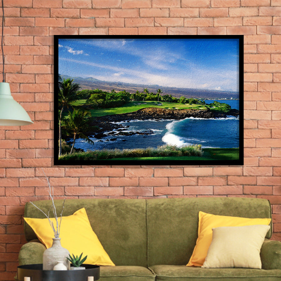 Mauna Kea Golf Course Hole 03, Hawaii, Golf Art, Gift for him, Framed Art Prints Wall Decor