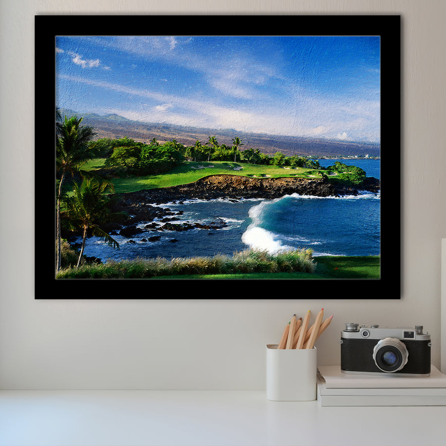 Mauna Kea Golf Course Hole 03, Hawaii, Golf Art, Gift for him, Framed Art Prints Wall Decor