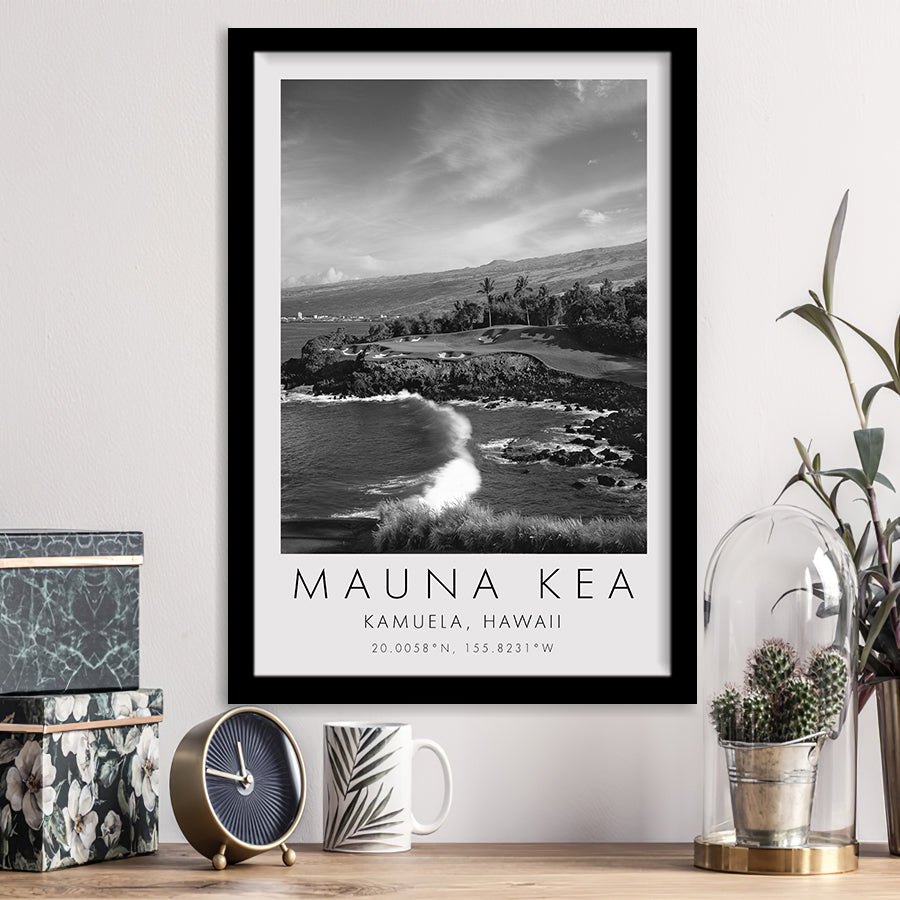 Mauna Kea Golf Course Hole 03, Hawaii, Golf Art, Gift for him, Framed Art Print Wall Decor