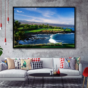 Mauna Kea Golf Course Hole 03, Hawaii, Golf Art Print, Gift for him, Framed Canvas Prints Wall Art