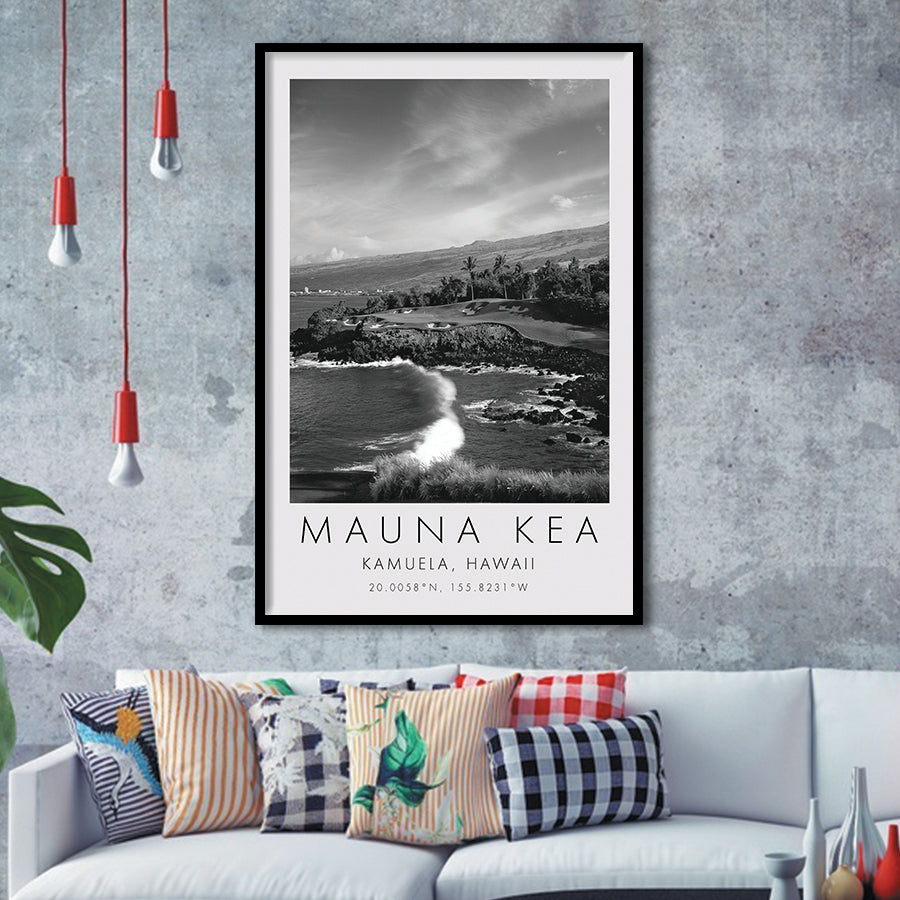Mauna Kea Golf Course Hole 03, Hawaii, Golf Art, Gift for him, Framed Art Print Wall Decor