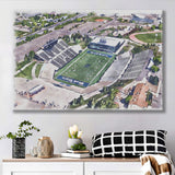 Maverik Stadium WaterColor Canvas Prints, Logan Utah Watercolor, Stadium Art Gifts