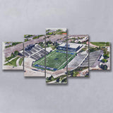 Maverik Stadium WaterColor 5 Panels Mix Canvas Prints, Logan Utah Watercolor, Large Stadium Canvas