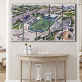 Maverik Stadium WaterColor 5 Panels B Mixed Canvas Prints, Extra Large, Logan Utah Watercolor
