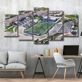 Maverik Stadium WaterColor 5 Panels Mix Canvas Prints, Logan Utah Watercolor, Large Stadium Canvas