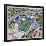 Maverik Stadium WaterColor Framed Art Prints, Logan Utah Watercolor, Stadium Art Gifts