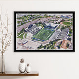 Maverik Stadium WaterColor Framed Canvas Prints, Logan Utah Watercolor, Stadium Art Gifts, Floating Frame