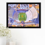 Memorial Stadium Clemson WaterColor Framed Canvas Prints, Stadium Art Gifts, Floating Frame
