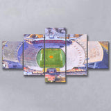 Memorial Stadium Clemson WaterColor 5 Panels Mix Canvas Prints, Pickens County South Carolina Watercolor