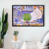 Memorial Stadium Clemson WaterColor Framed Canvas Prints, Stadium Art Gifts, Floating Frame