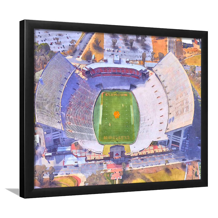 Memorial Stadium Clemson WaterColor Framed Art Prints, Pickens County South Carolina Watercolor, Stadium Art Gifts