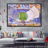 Memorial Stadium Clemson WaterColor Framed Canvas Prints, Stadium Art Gifts, Floating Frame