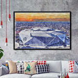 Mercedes-Benz Stadium WaterColor Framed Art Prints, Atlanta Georgia Watercolor, Stadium Art Gifts