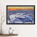 Mercedes-Benz Stadium WaterColor Framed Canvas Prints, Atlanta Georgia Watercolor, Stadium Art Gifts, Floating Frame