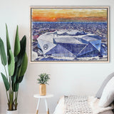 Mercedes-Benz Stadium WaterColor Framed Canvas Prints, Atlanta Georgia Watercolor, Stadium Art Gifts, Floating Frame
