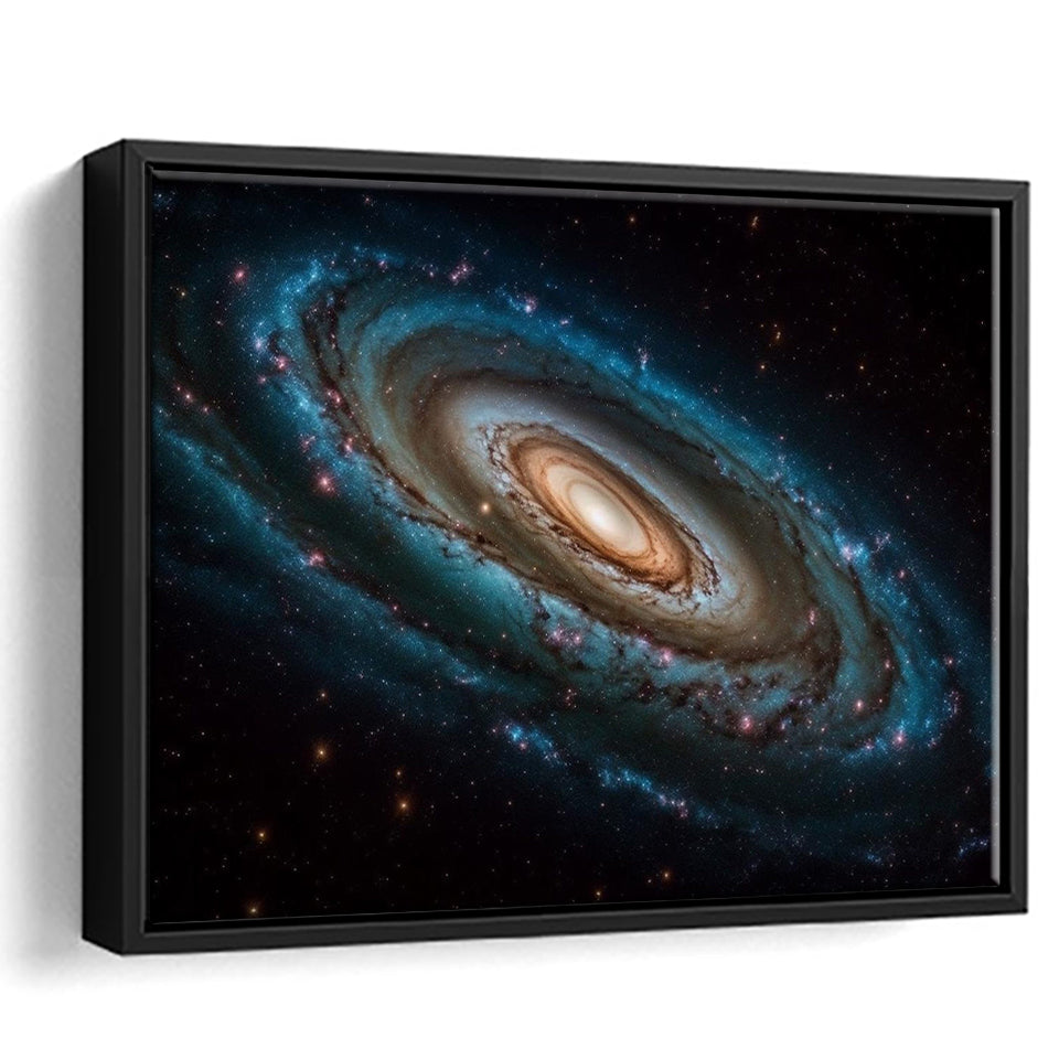 Milky Way Galaxy Photography, Astrophotography Canvas Print, Framed Canvas Print Wall Art Decor,Floating Frame