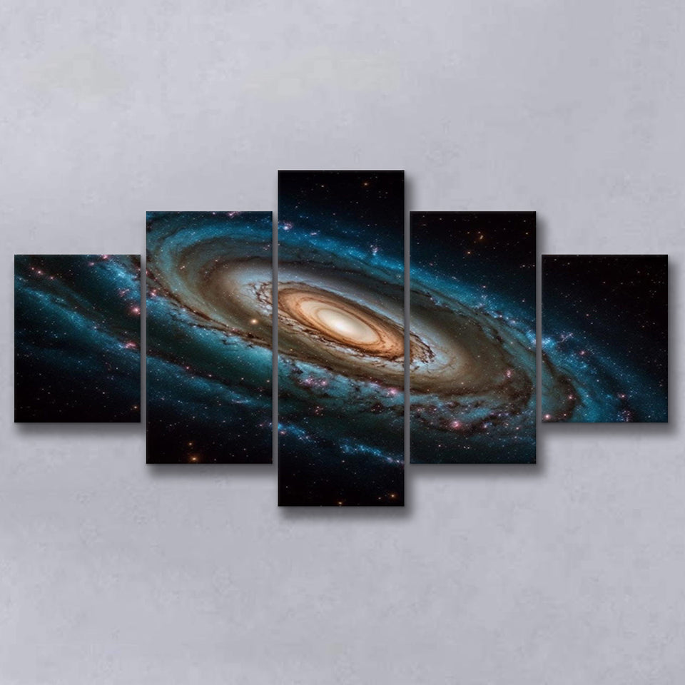 Milky Way Galaxy Photography, Astrophotography Canvas Print, Multi Panel Canvas Print Wall Art Decor, 5 Mixed Panel