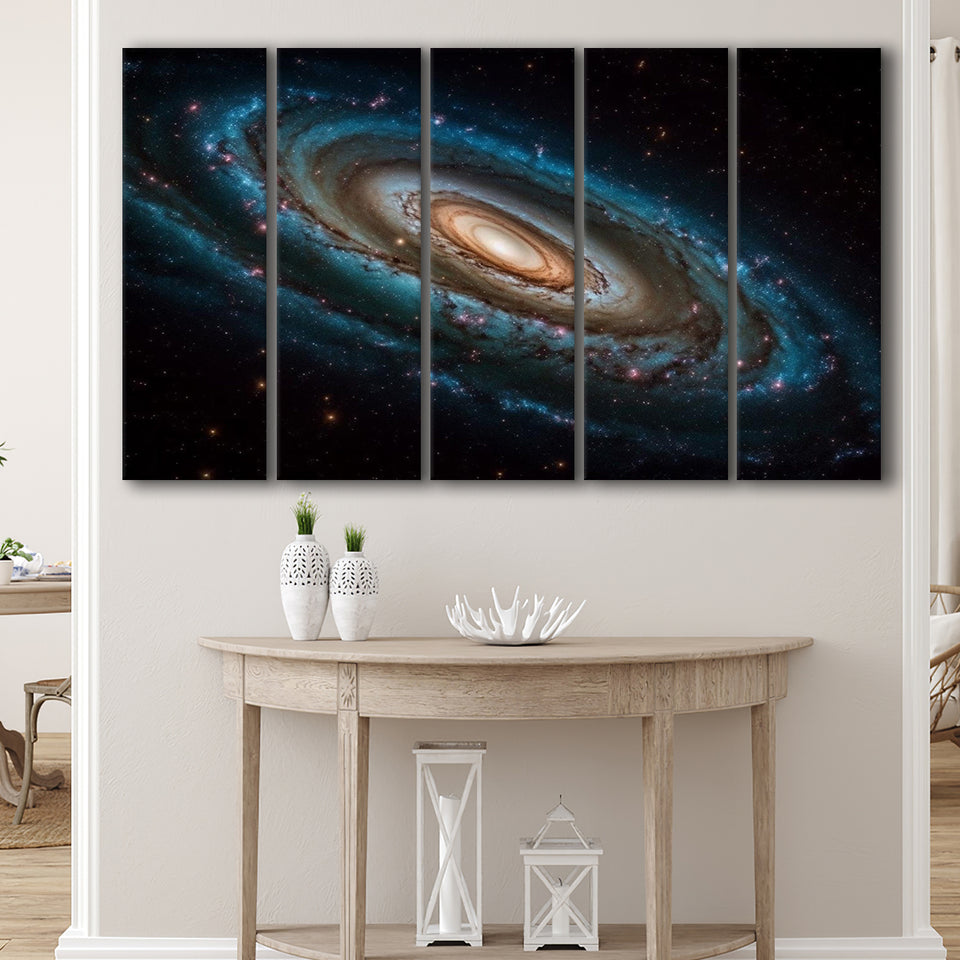 Milky Way Galaxy Photography, Astrophotography Canvas Print, Extra Large Multi 5 Panel Canvas Print Wall Art Decor