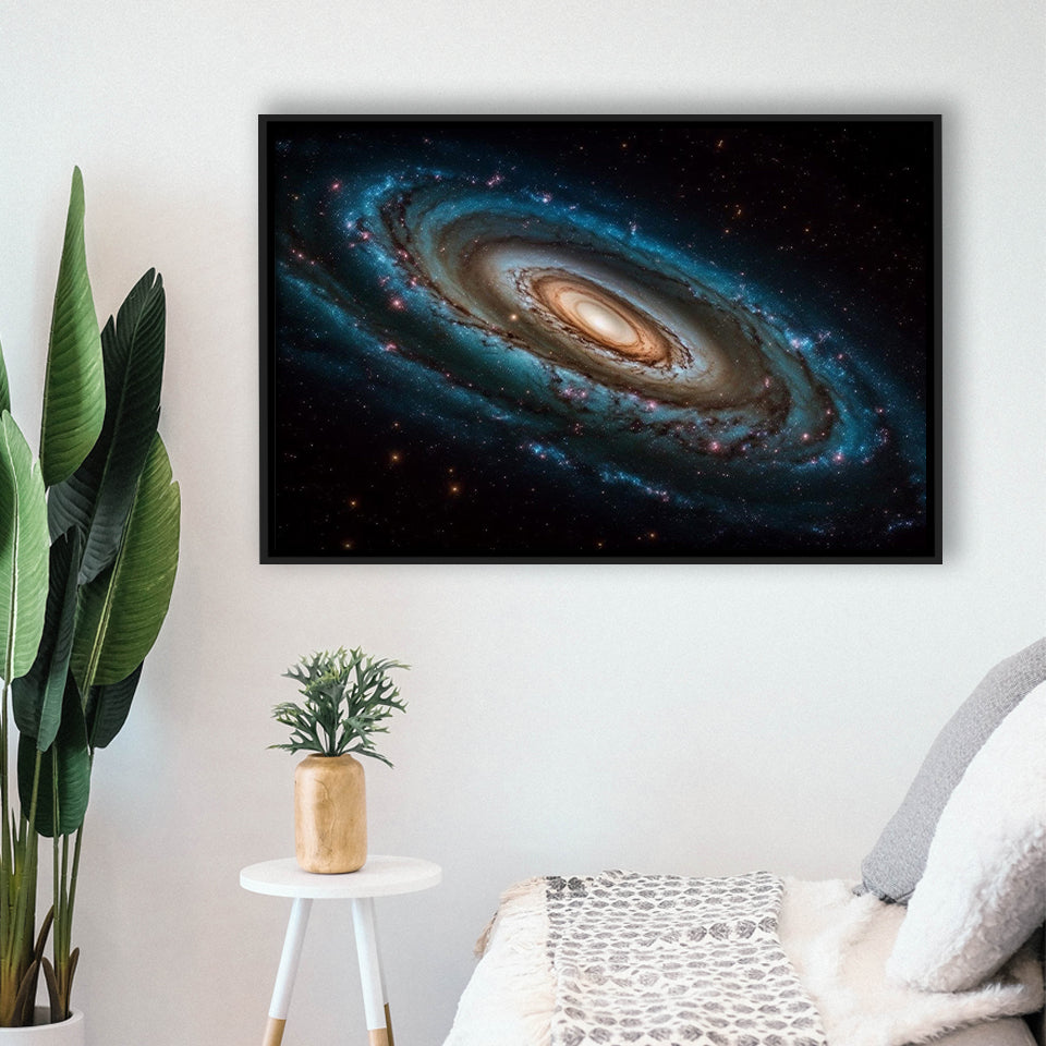 Milky Way Galaxy Photography, Astrophotography Canvas Print, Framed Canvas Print Wall Art Decor,Floating Frame