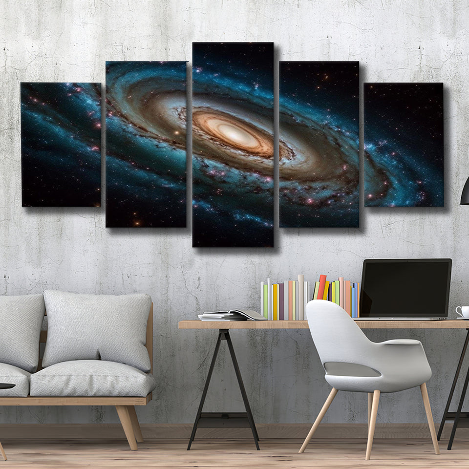 Milky Way Galaxy Photography, Astrophotography Canvas Print, Multi Panel Canvas Print Wall Art Decor, 5 Mixed Panel