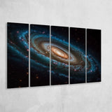 Milky Way Galaxy Photography, Astrophotography Canvas Print, Extra Large Multi 5 Panel Canvas Print Wall Art Decor