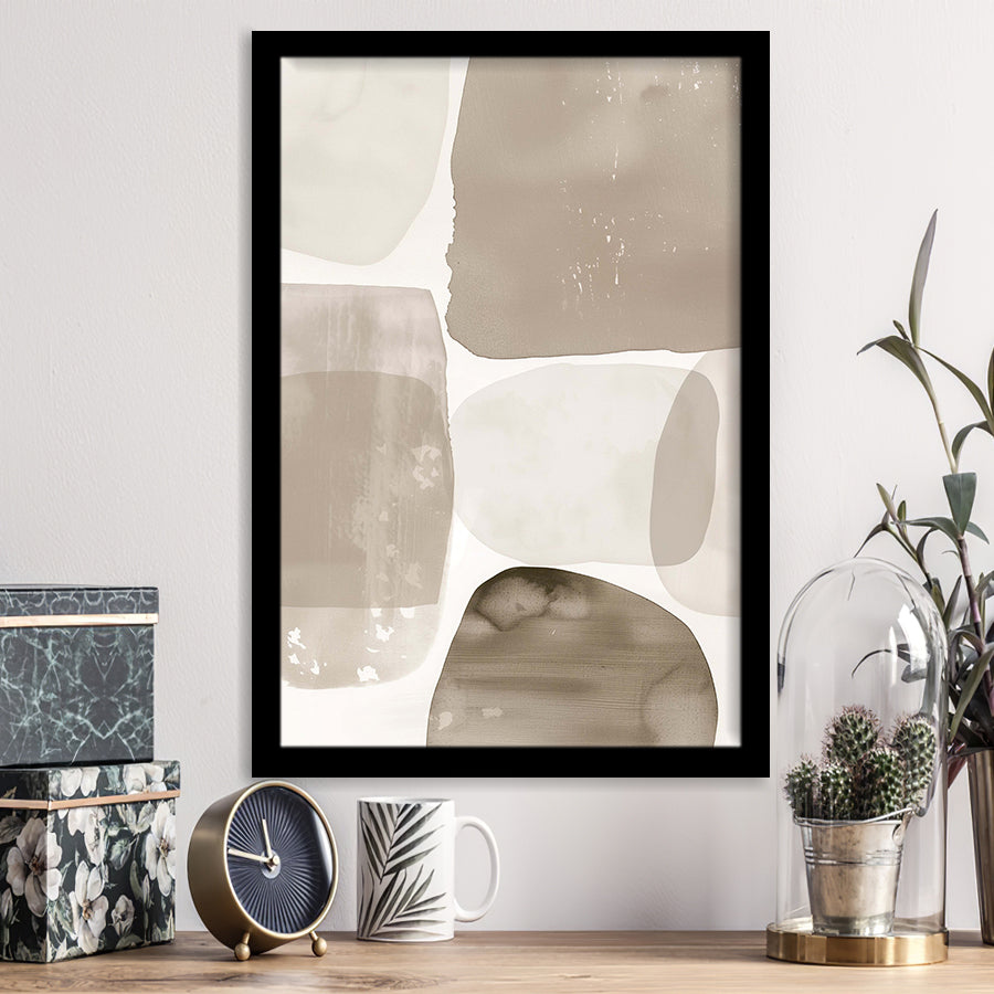 Minimalist Abstract Tonal Fluidity Art Print Modern Neutral Wall Art Home Decor, Framed Art Print, Fine Art Wall Decor