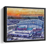 Minute Maid Park WaterColor Framed Canvas Prints, Houston Texas Baseball Watercolor, Stadium Art Gifts, Floating Frame