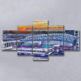 Minute Maid Park WaterColor 5 Panels Mix Canvas Prints, Houston Texas Baseball Watercolor, Large Stadium Canvas