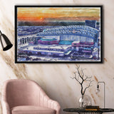 Minute Maid Park WaterColor Framed Canvas Prints, Houston Texas Baseball Watercolor, Stadium Art Gifts, Floating Frame