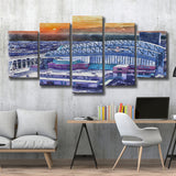 Minute Maid Park WaterColor 5 Panels Mix Canvas Prints, Houston Texas Baseball Watercolor, Large Stadium Canvas